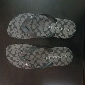 Black Coach Flip flops Size 9 for Woman